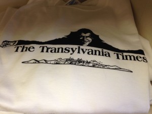 ... and Transylvania Times t-shirts for sale, too... $12.99 each...