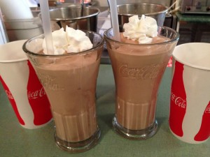 ... celebrating early dismissal and school being out for Christmas vacation with milkshakes at Rocky's!... ;-)