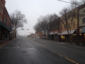 ... downtown Brevard as I left the station... starting to snow... ;-)