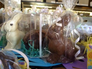 ... chocolate Easter bunnies for sale at Downtown Chocolates today... ;-)