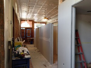 ... a peek at the remodel work going on at Steve Owen & Associates space at the corner of Main & Broad...